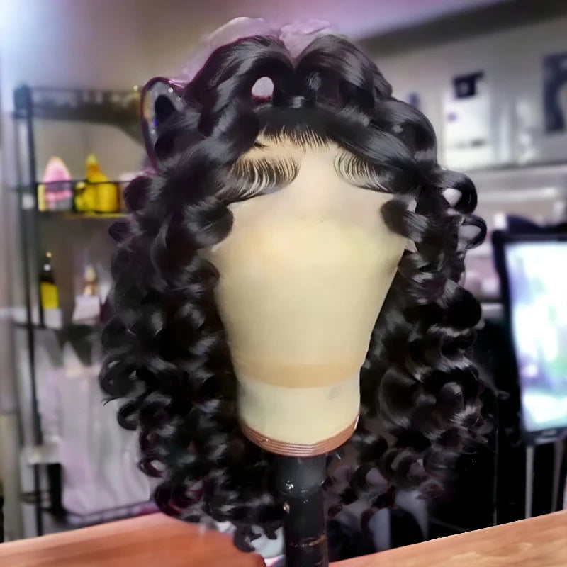 Cute Curly Transparent Lace Human Hair Wig